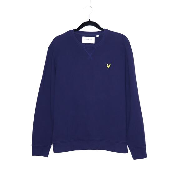 LYLE & SCOTT Crew Neck Sweatshirt Navy Blue Long Sleeve Crewneck Casual Men's L - Picture 1 of 14